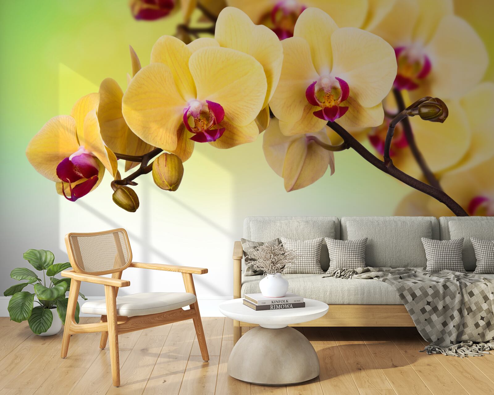 Fototapeta vetva žltej orchidey kvitnúce vo farbe