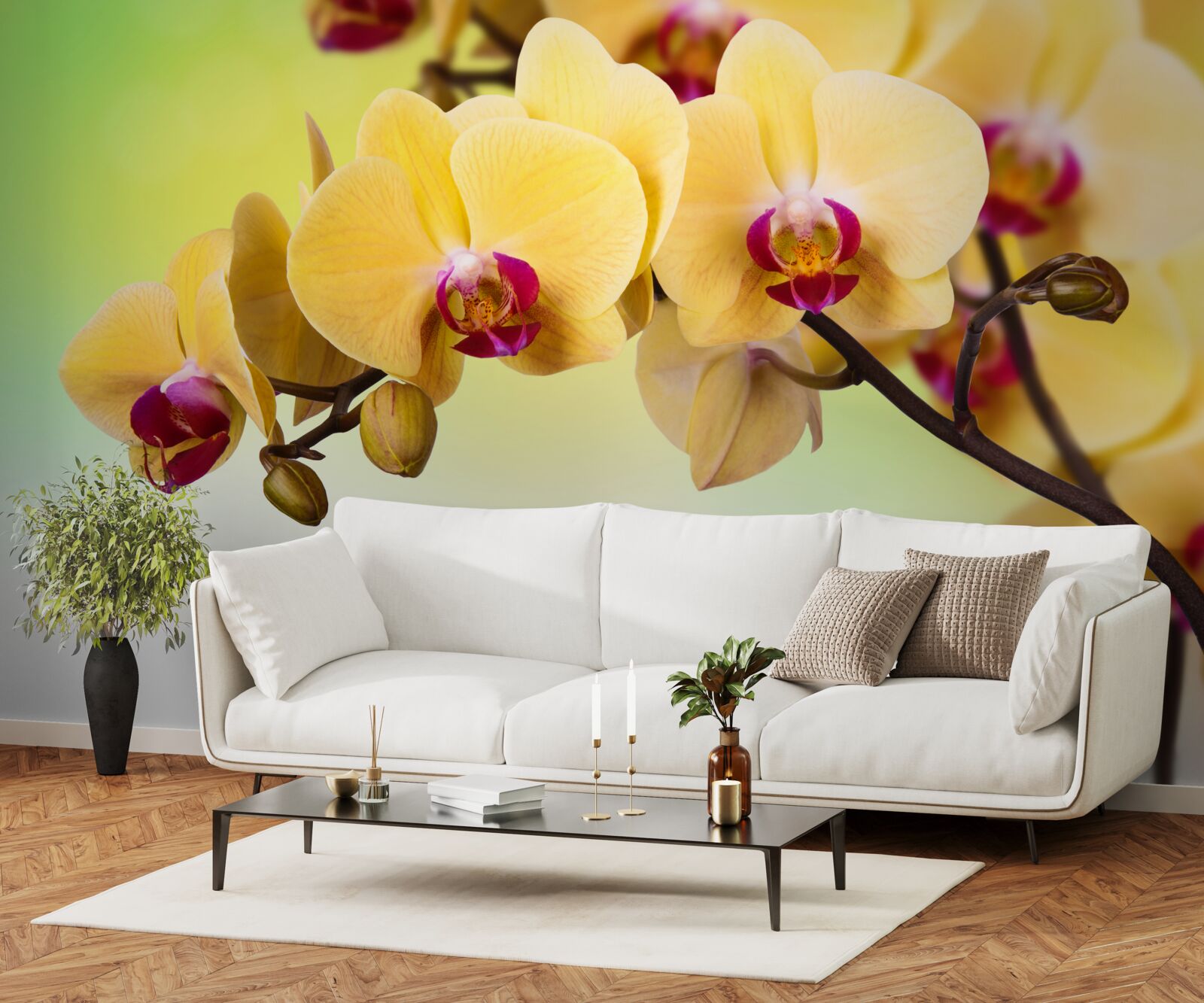 Fototapeta vetva žltej orchidey kvitnúce vo farbe