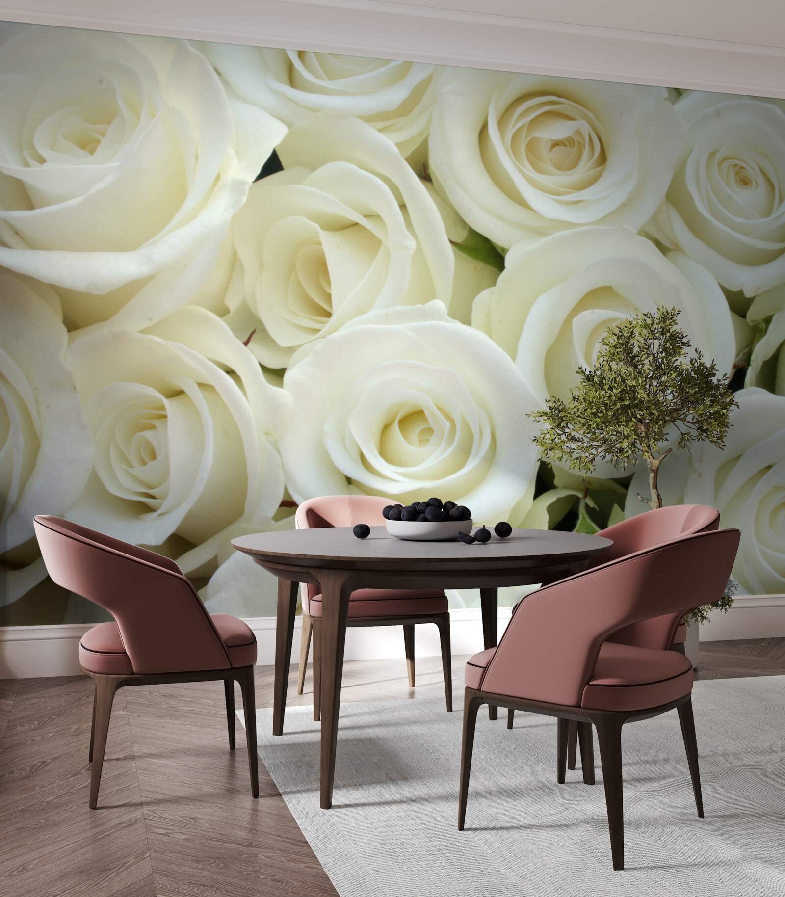 Fototapeta kytica obsahuje biele ruže