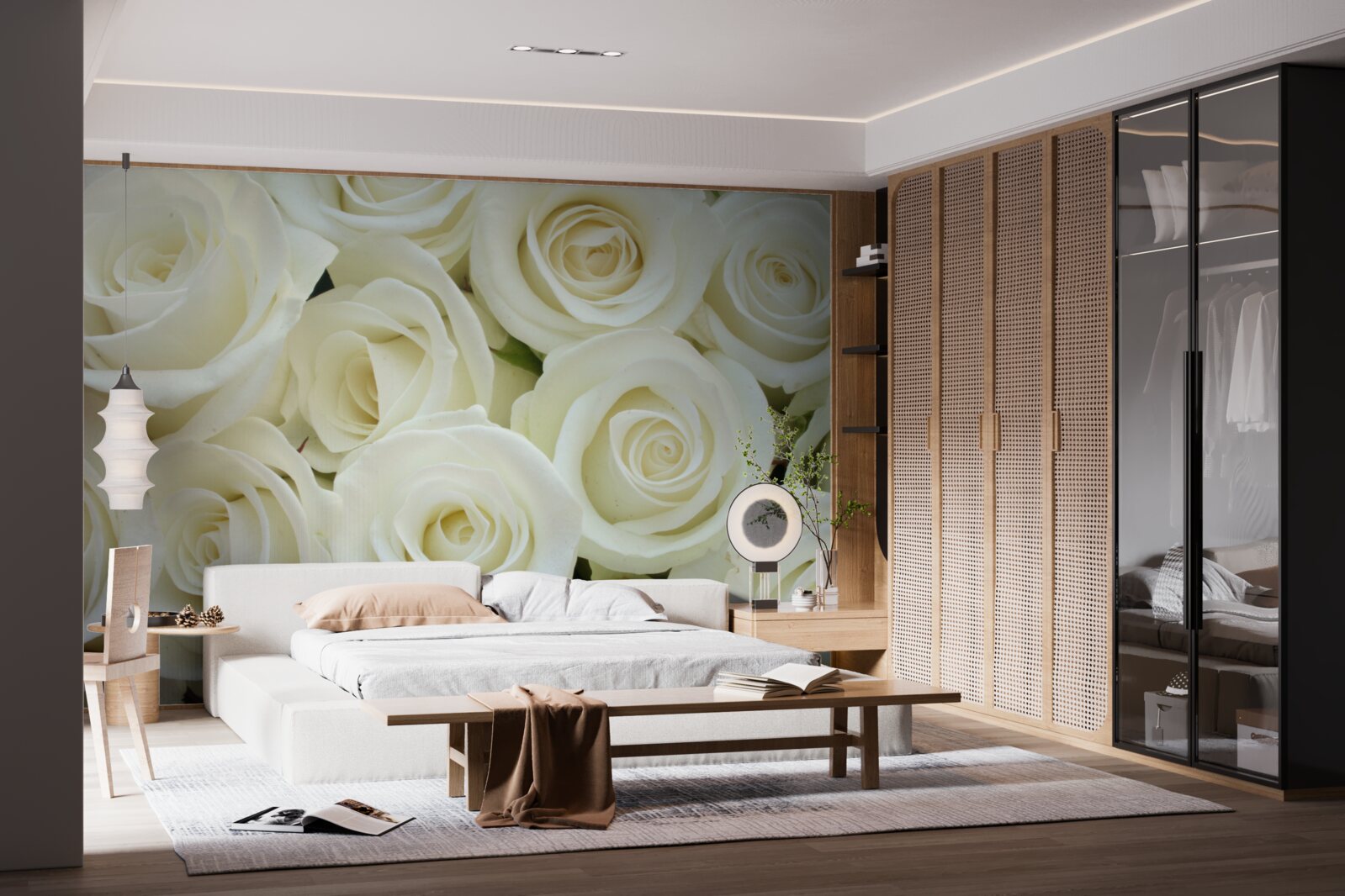 Fototapeta kytica obsahuje biele ruže