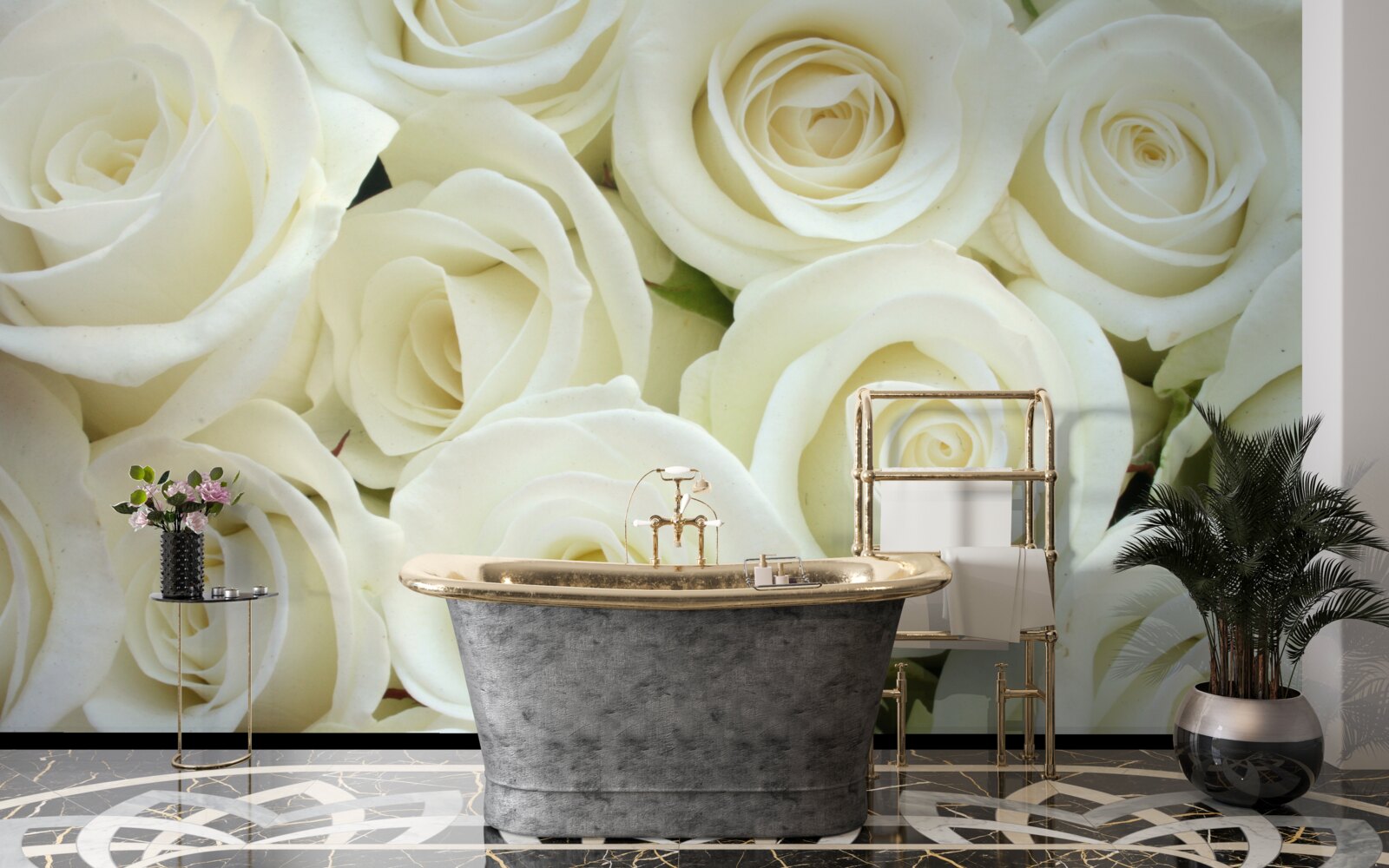 Fototapeta kytica obsahuje biele ruže