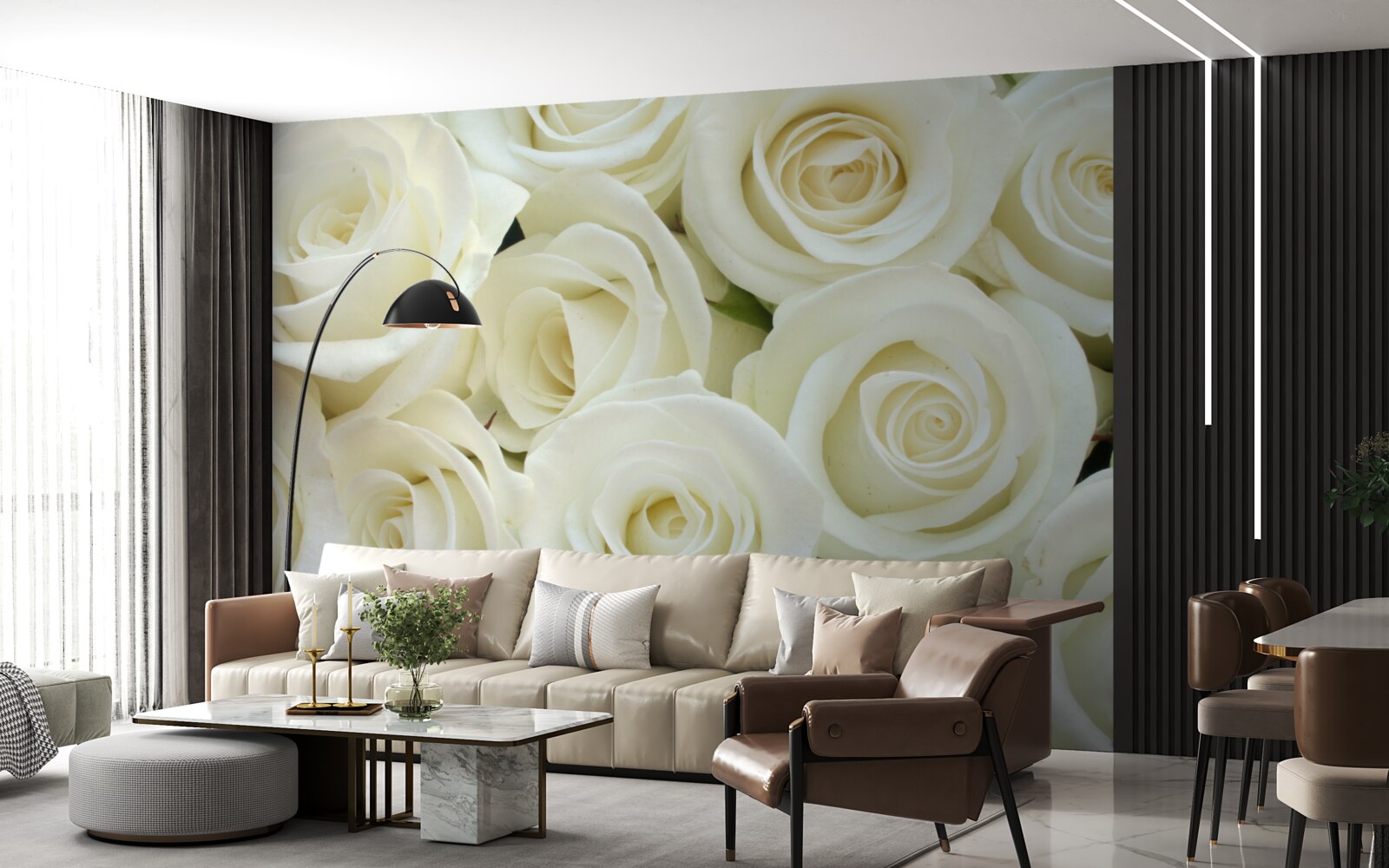 Fototapeta kytica obsahuje biele ruže