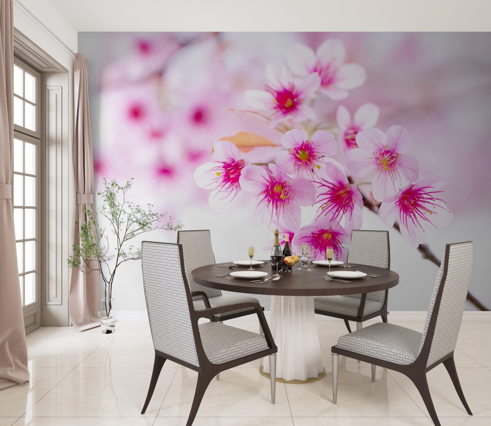 Fototapeta ružový kvet vetvy sakury