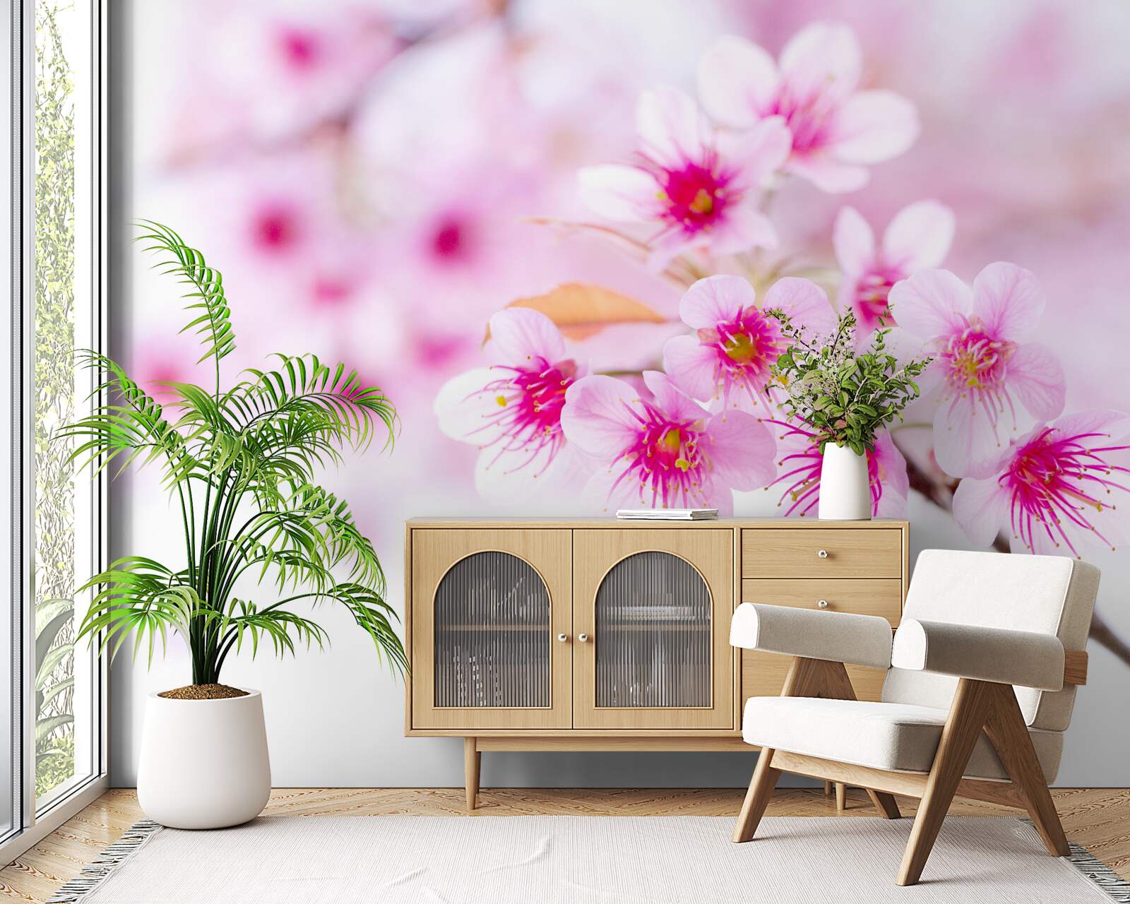 Fototapeta ružový kvet vetvy sakury