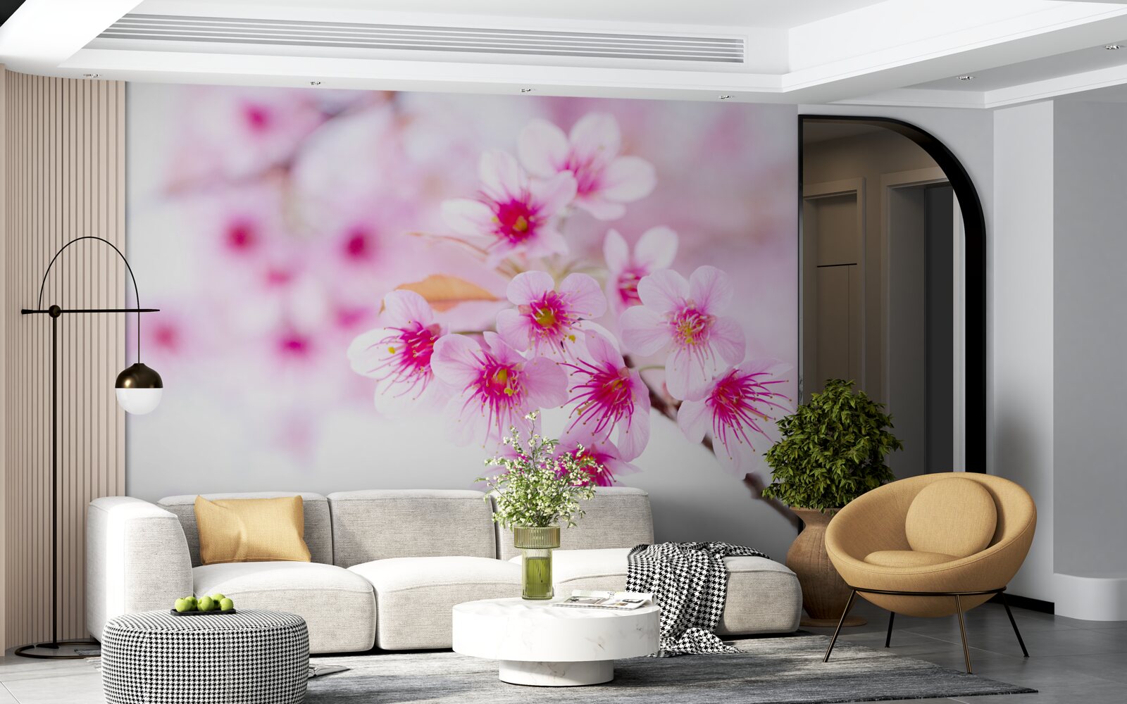 Fototapeta ružový kvet vetvy sakury