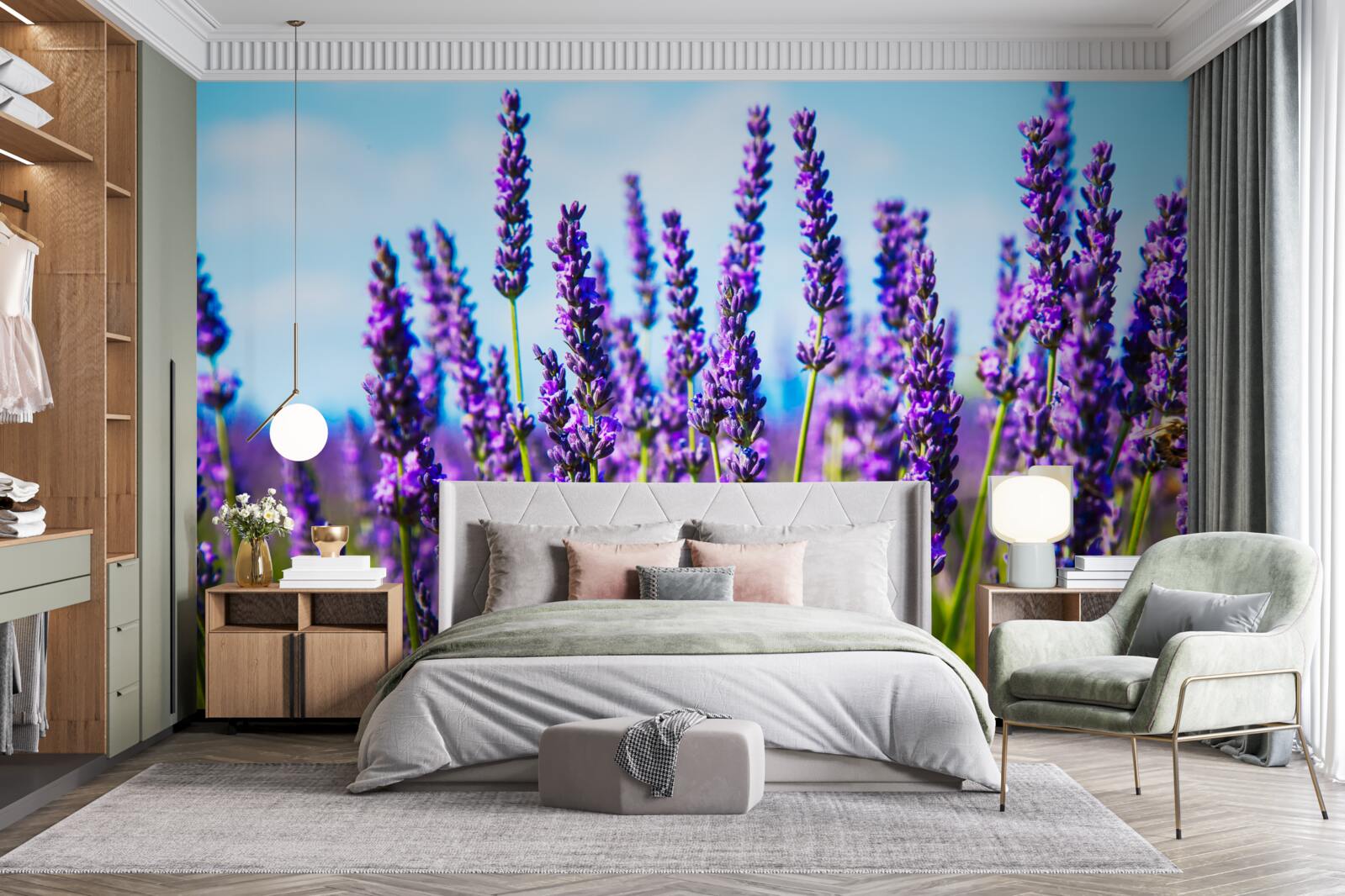 Fototapeta fialová levanduľa proti modrej oblohe