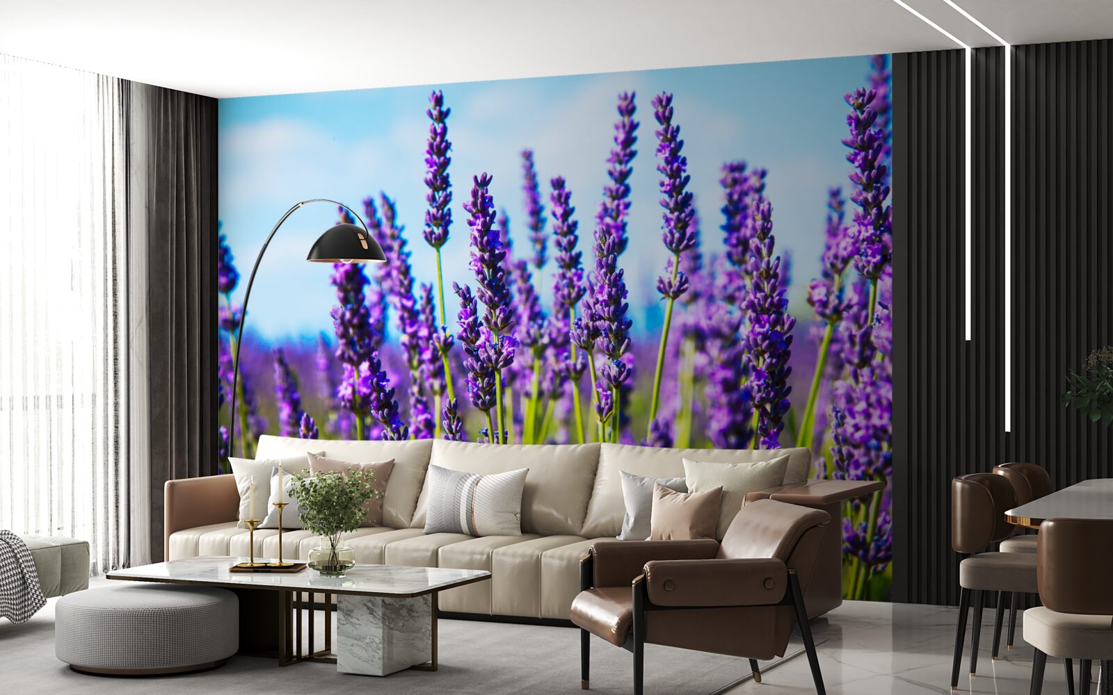 Fototapeta fialová levanduľa proti modrej oblohe