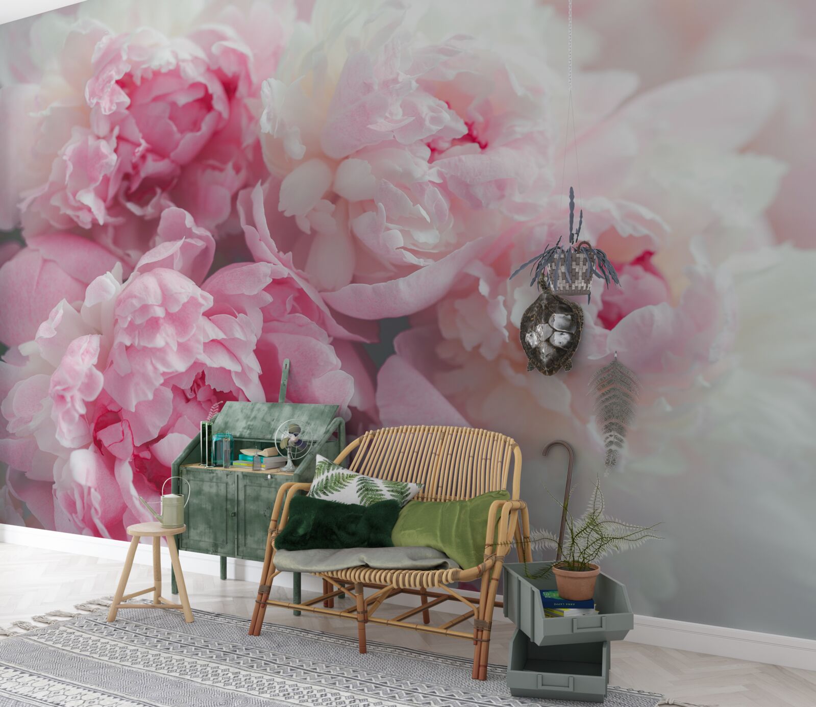 Fototapeta kytica jemných a pôvabných ružových pivoniek