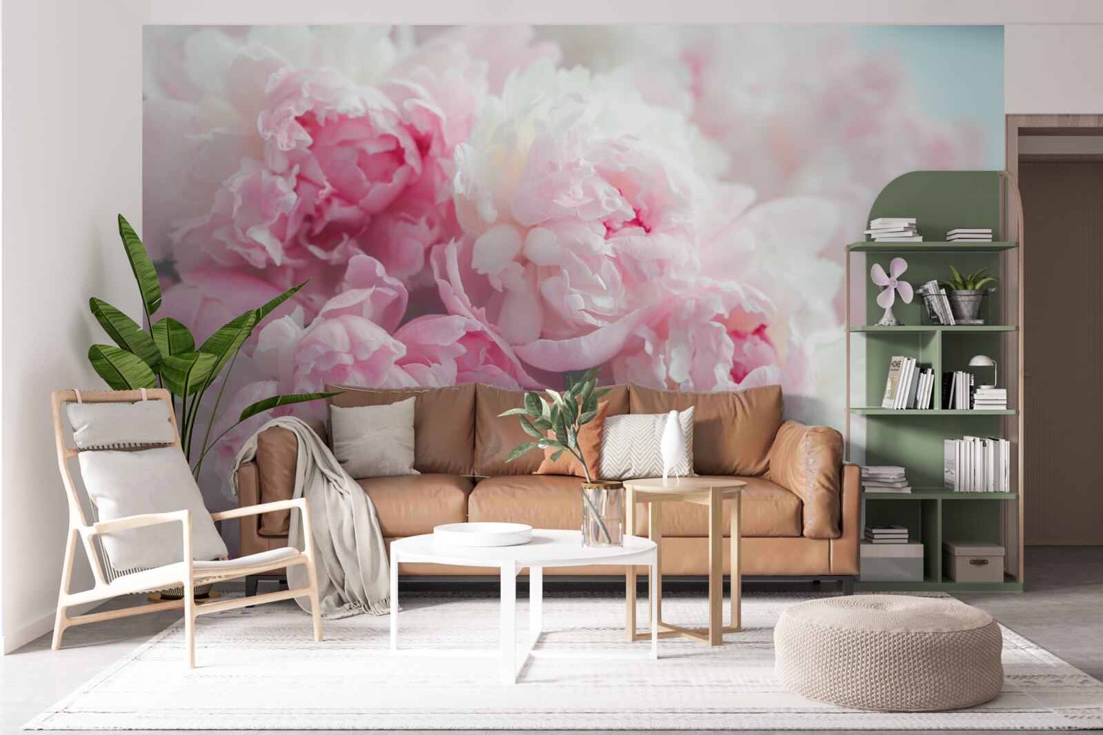 Fototapeta kytica jemných a pôvabných ružových pivoniek