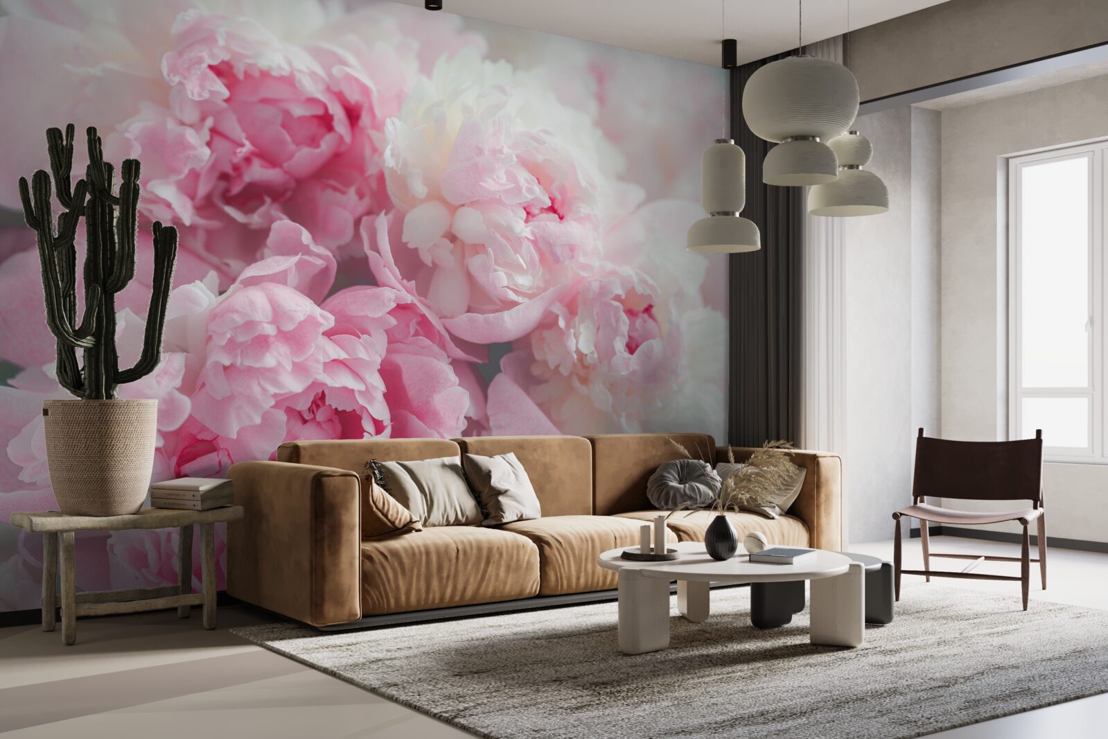 Fototapeta kytica jemných a pôvabných ružových pivoniek