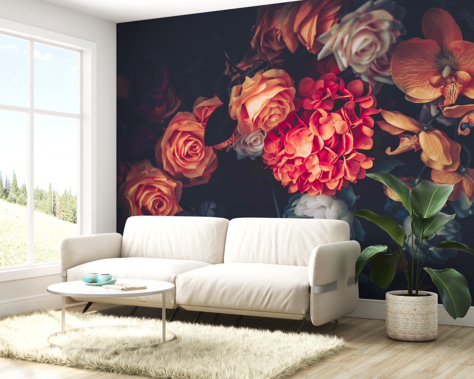 Fototapeta jesenný kvetinový aranžmán vo vintage štýle