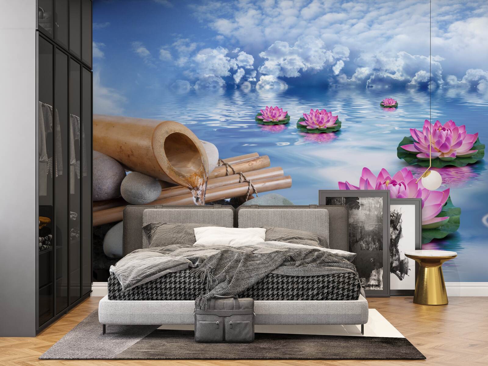 Fototapeta fialové lotosy plávajú na vode