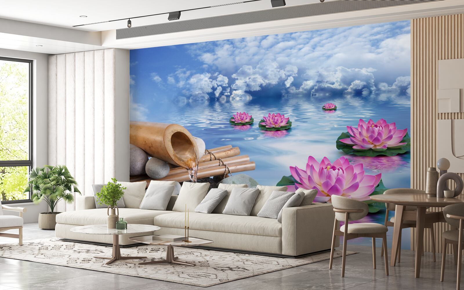 Fototapeta fialové lotosy plávajú na vode