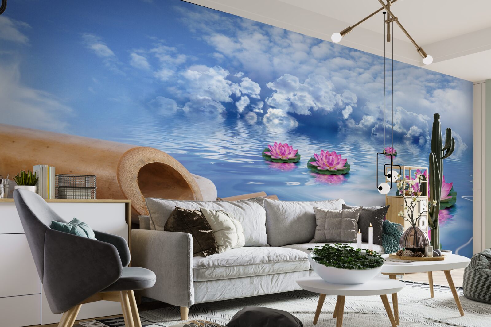 Fototapeta fialové lotosy plávajú na vode