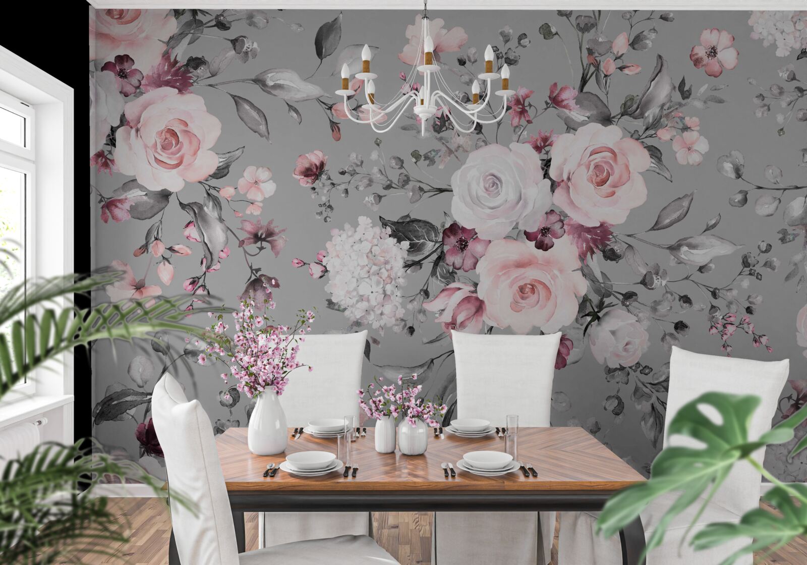 Fototapeta svetlé ruže na matnom pozadí