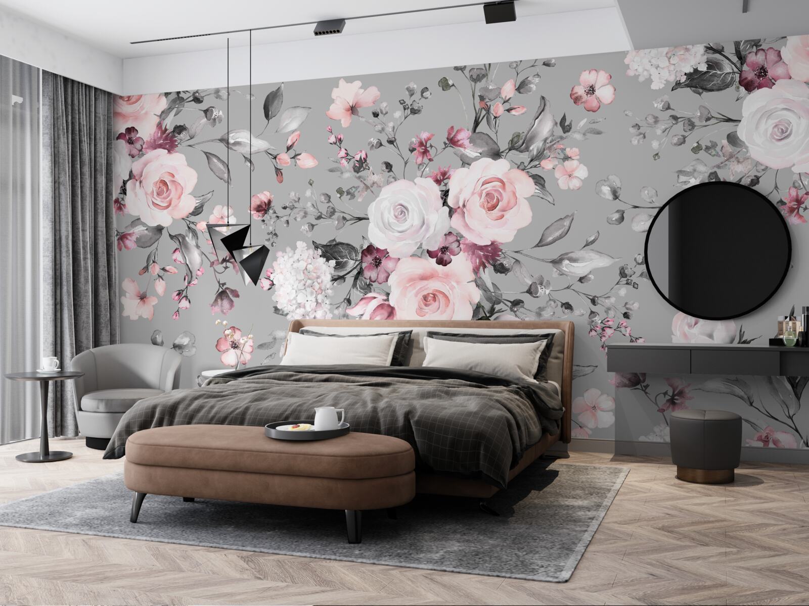 Fototapeta svetlé ruže na matnom pozadí