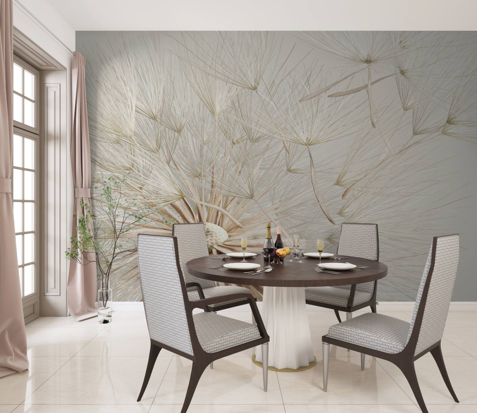 Fototapeta púpavy kvitnú pod vplyvom vetra