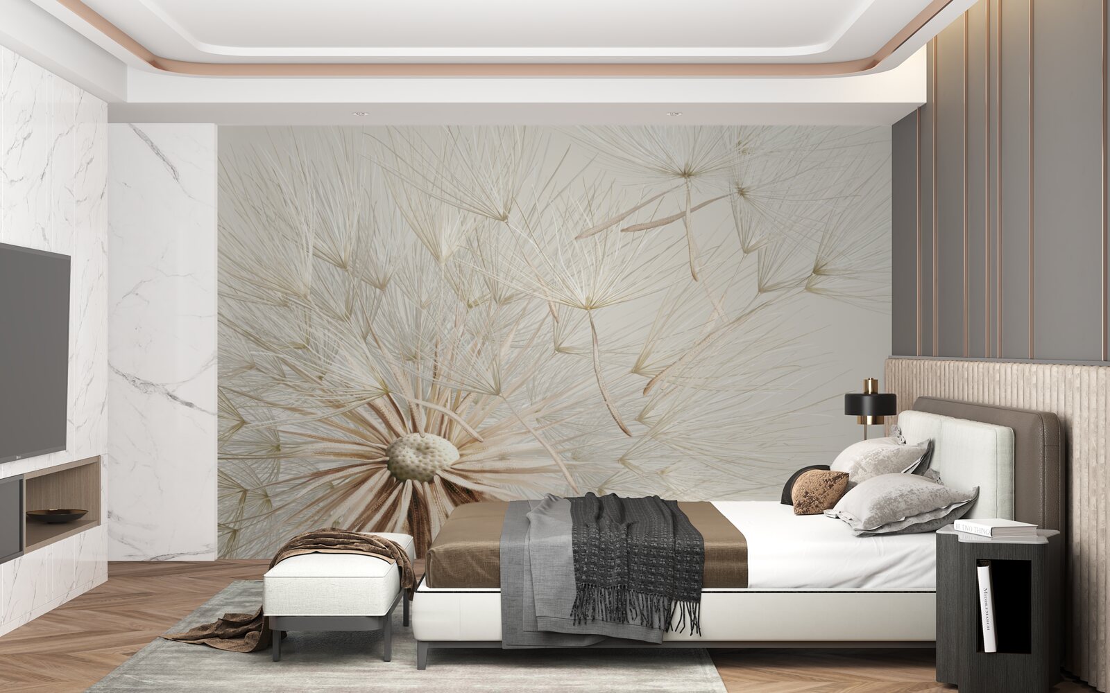 Fototapeta púpavy kvitnú pod vplyvom vetra