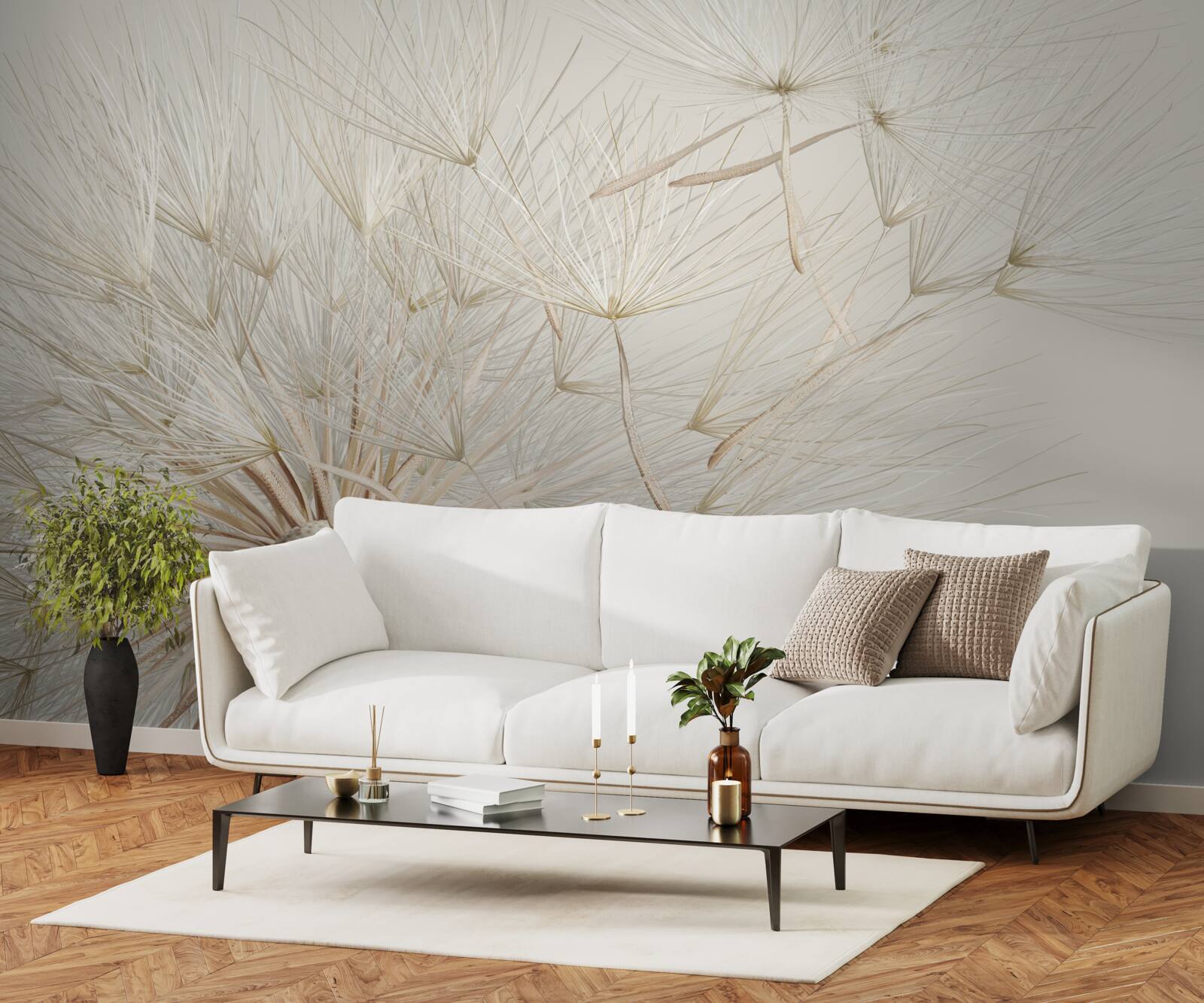 Fototapeta púpavy kvitnú pod vplyvom vetra