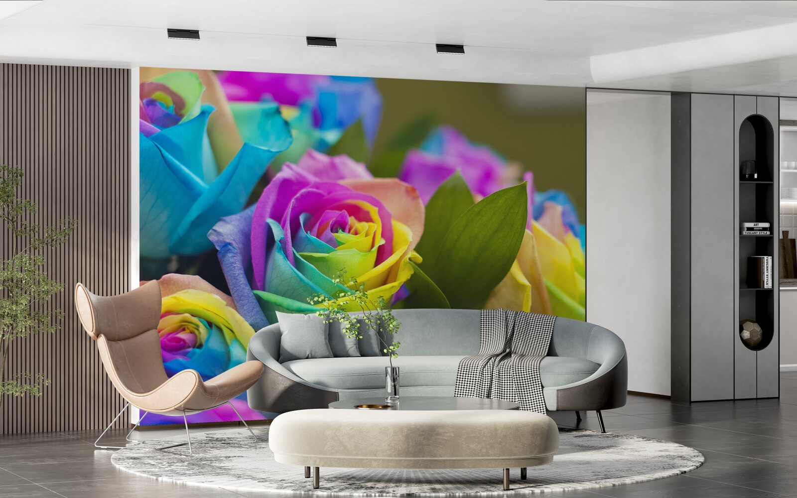 Fototapeta kytica obsahuje krásnu dúhovú ružu