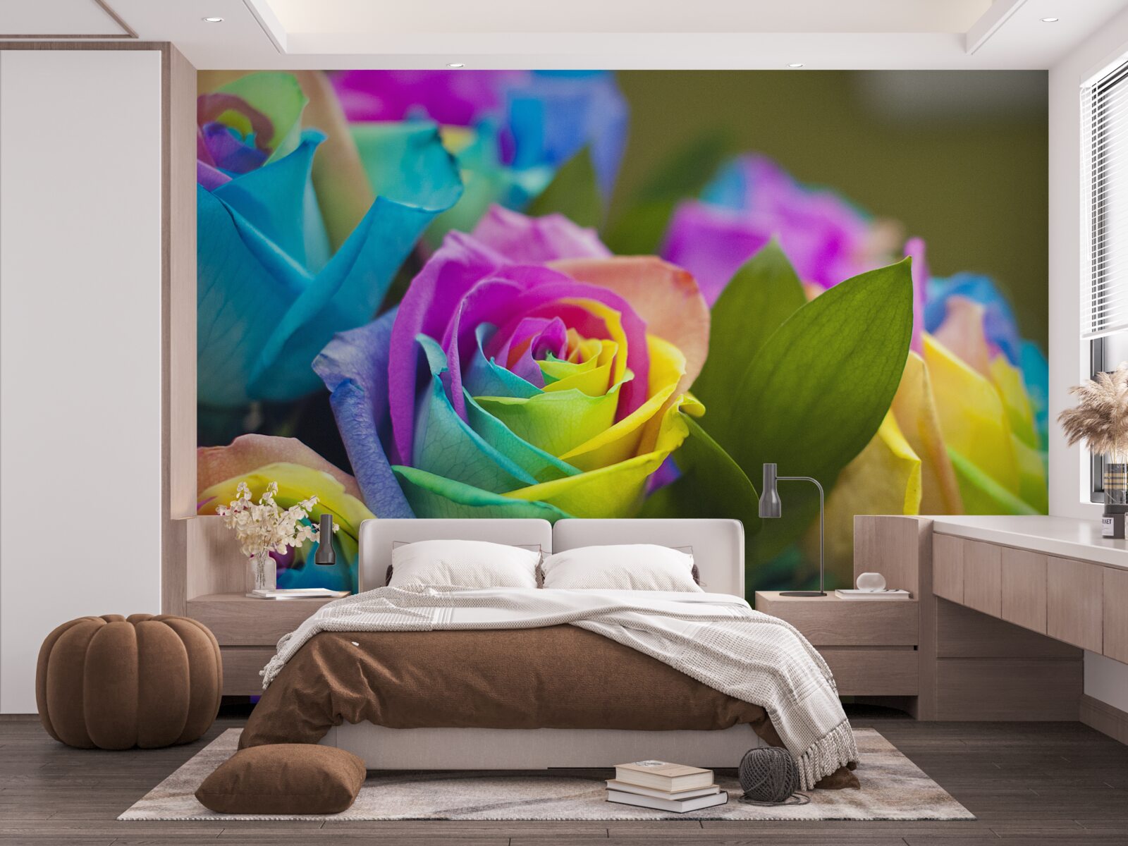 Fototapeta kytica obsahuje krásnu dúhovú ružu