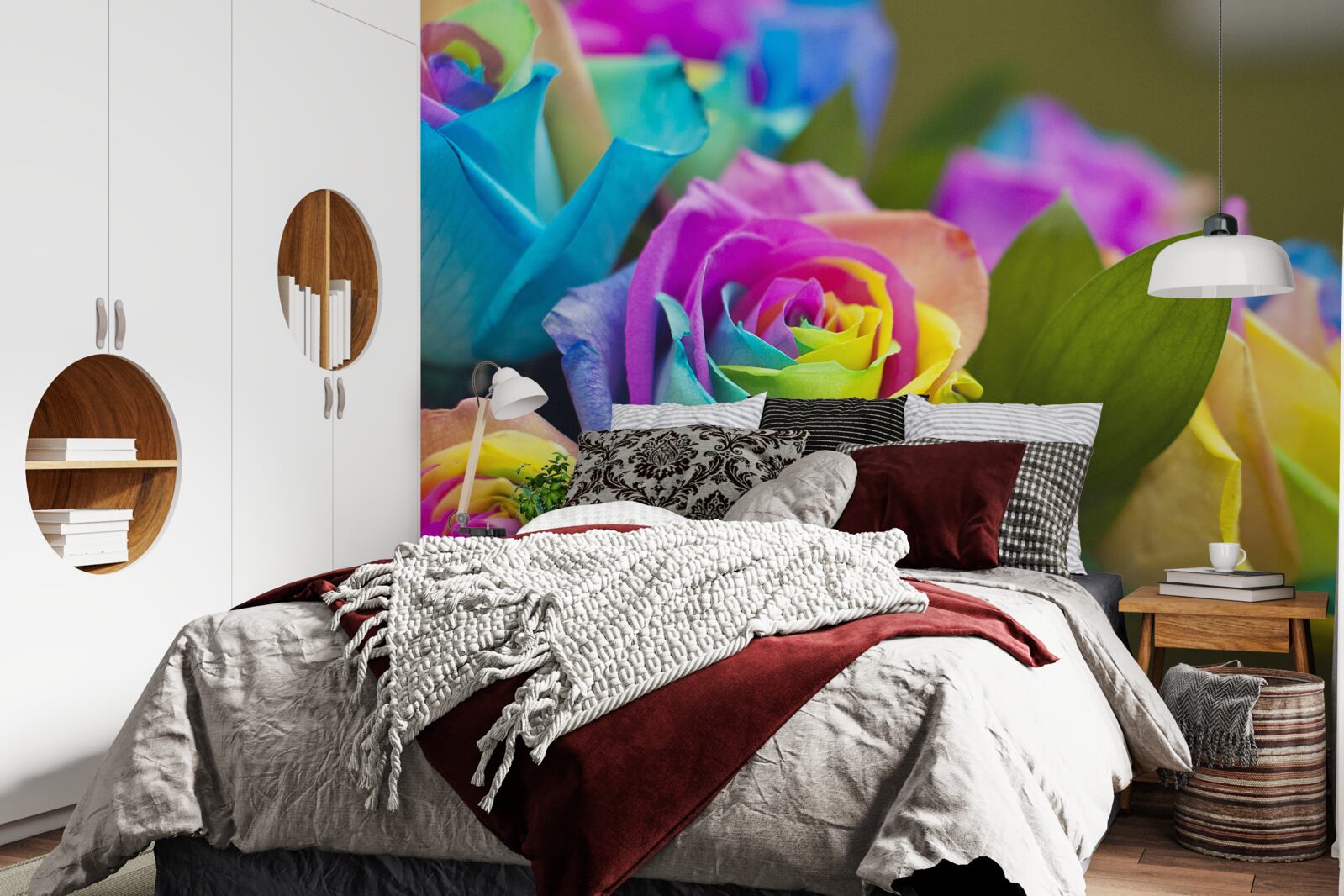 Fototapeta kytica obsahuje krásnu dúhovú ružu