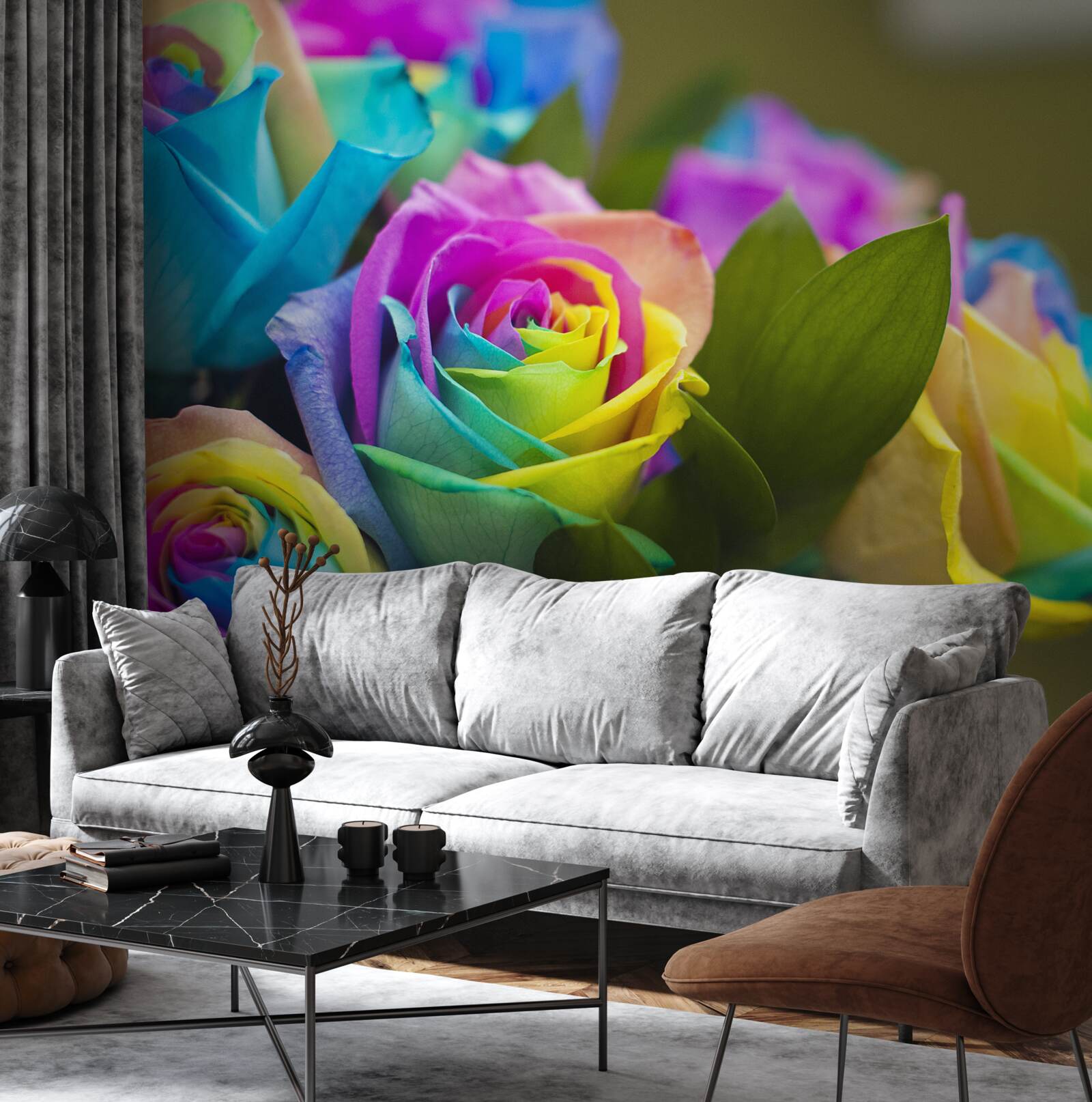 Fototapeta kytica obsahuje krásnu dúhovú ružu