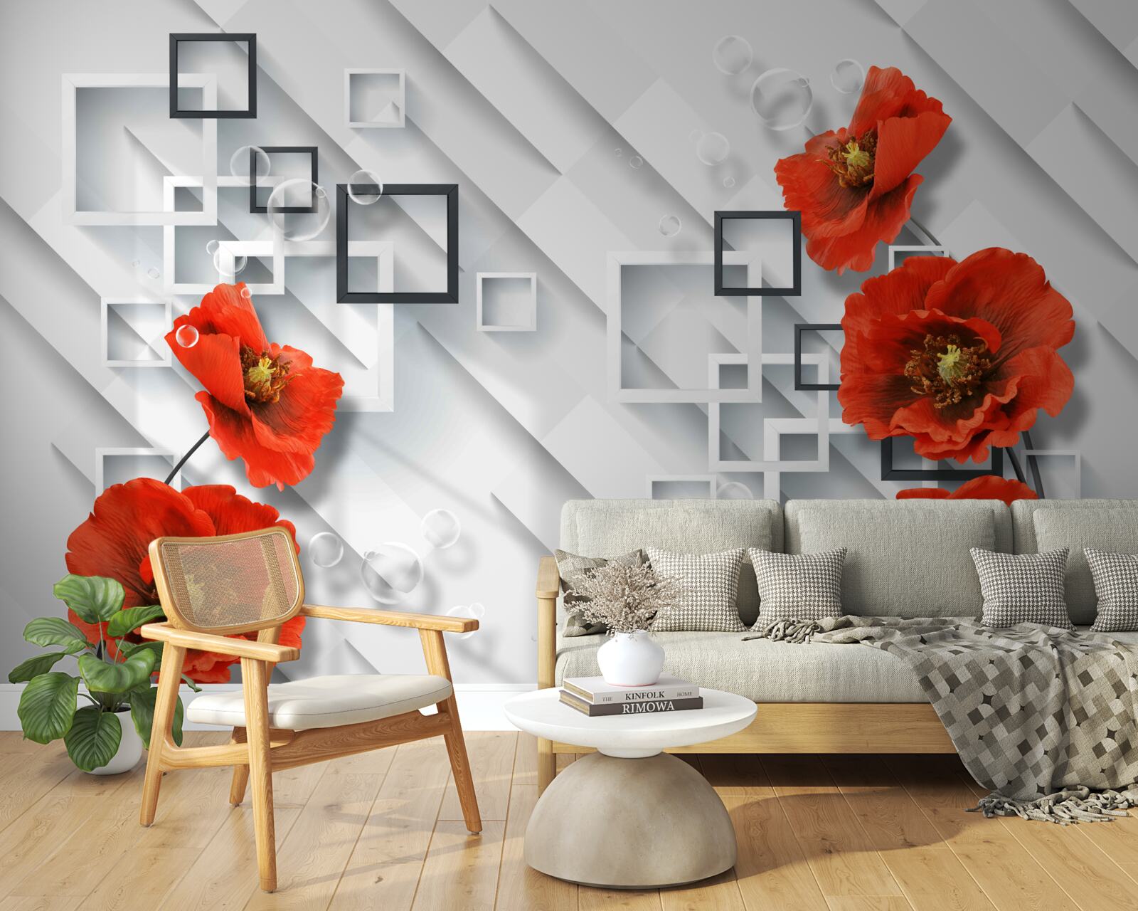 Fototapeta nádherné červené maky na nezvyčajnom pozadí