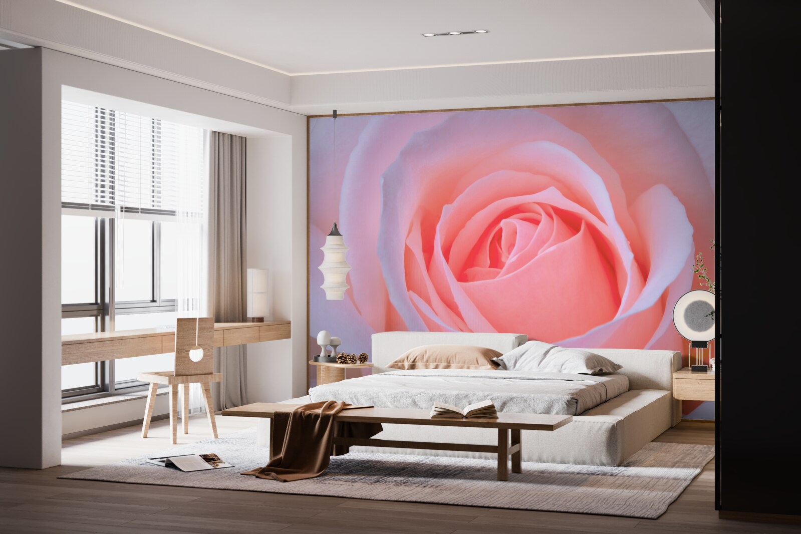 Fototapeta jemná ruža s krásnymi ružovými lístkami