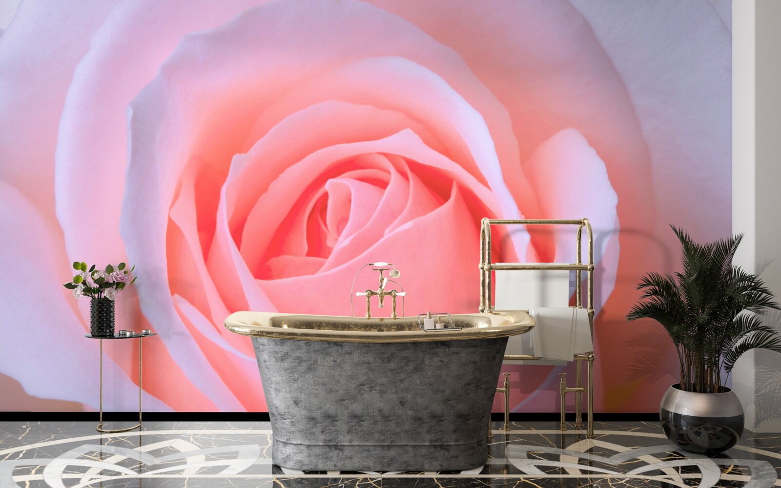 Fototapeta jemná ruža s krásnymi ružovými lístkami