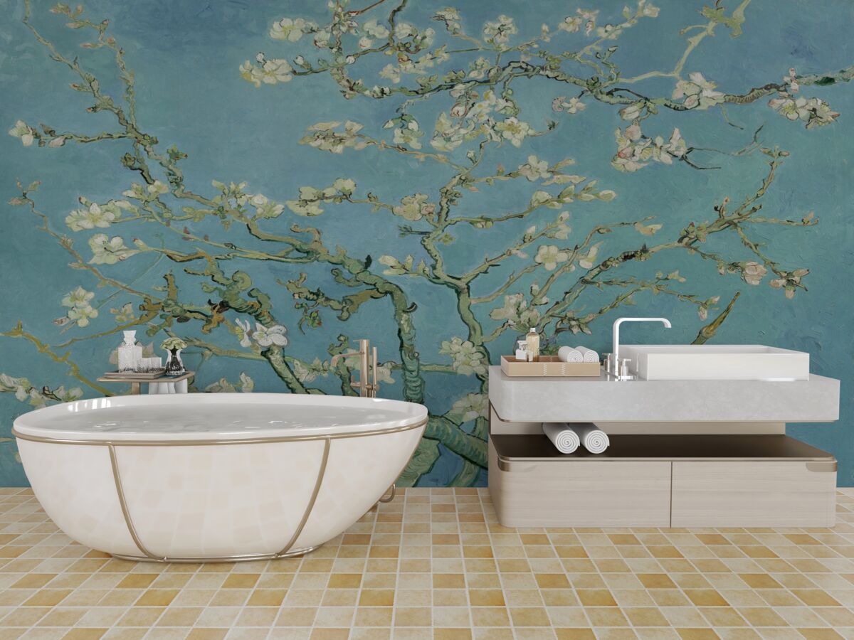 Fototapeta Snehobiela magnólia proti azúrovej oblohe