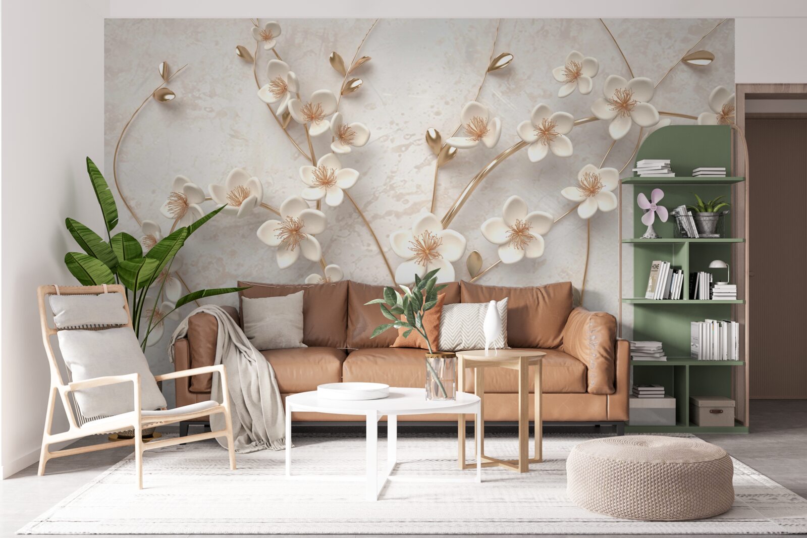 Fototapeta niekoľko konárov s bielymi kvetmi magnólie