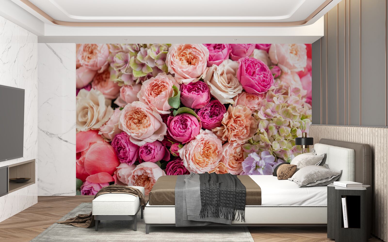 Fototapeta kombinácia rôznych nádherných ruží v kytici