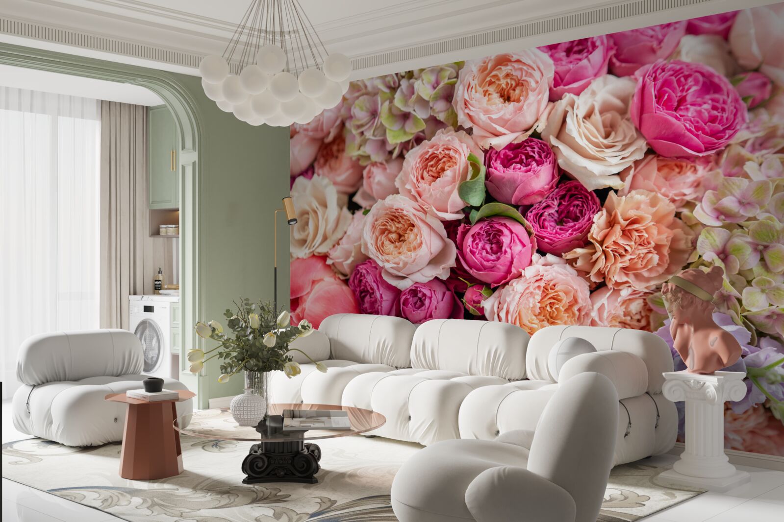 Fototapeta kombinácia rôznych nádherných ruží v kytici