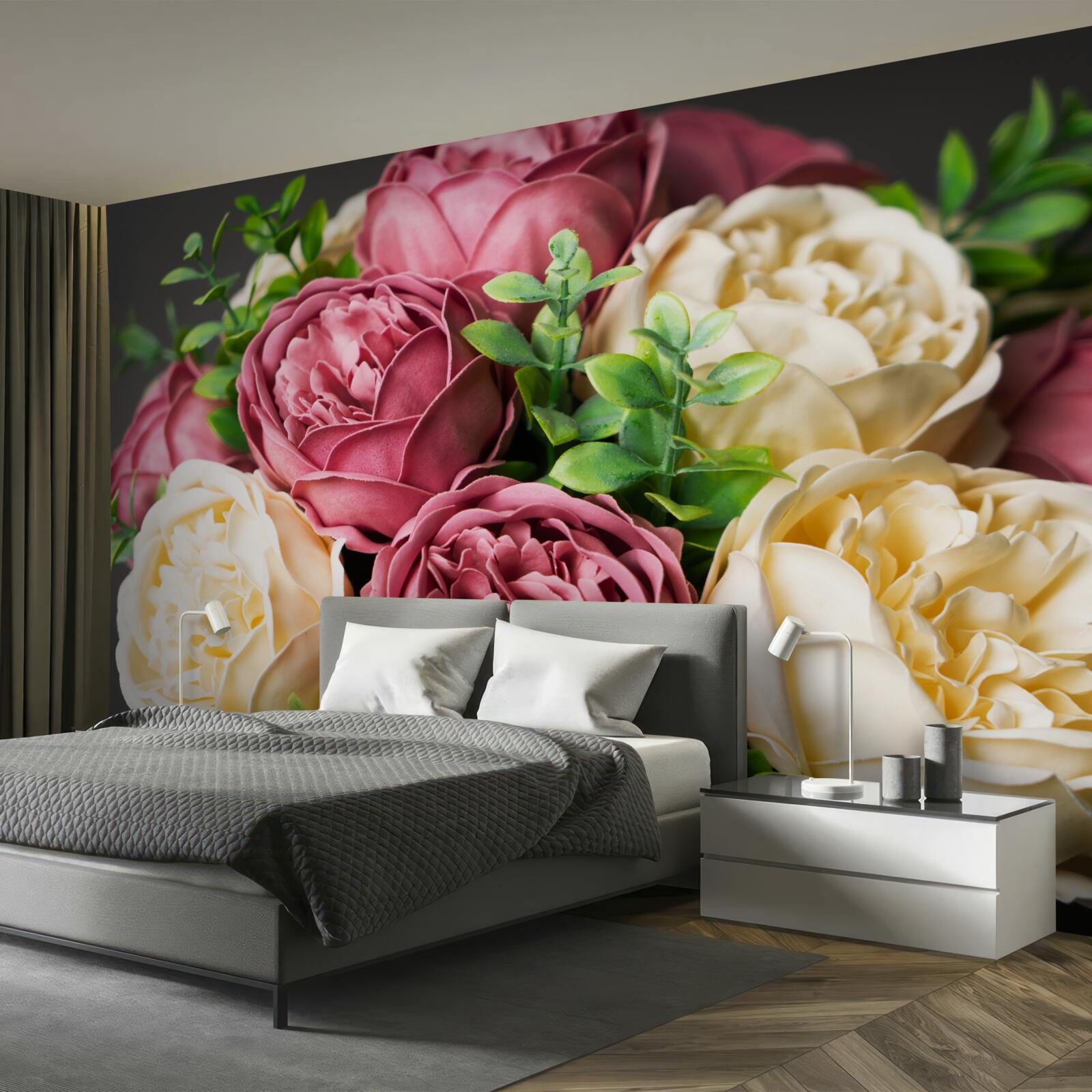 Fototapeta kytica s ružou vo farbe pivónie