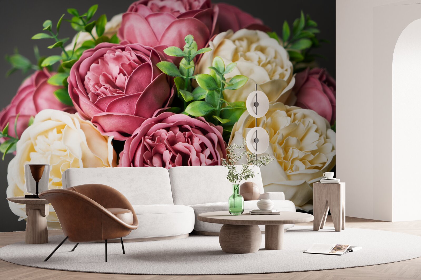 Fototapeta kytica s ružou vo farbe pivónie