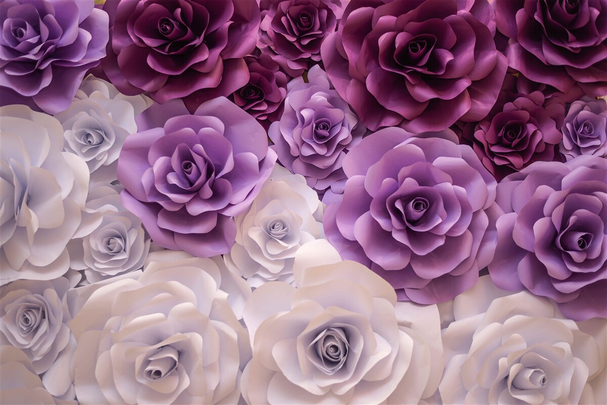 Fototapeta kompozícia vyrobená z hodvábnych kvetov