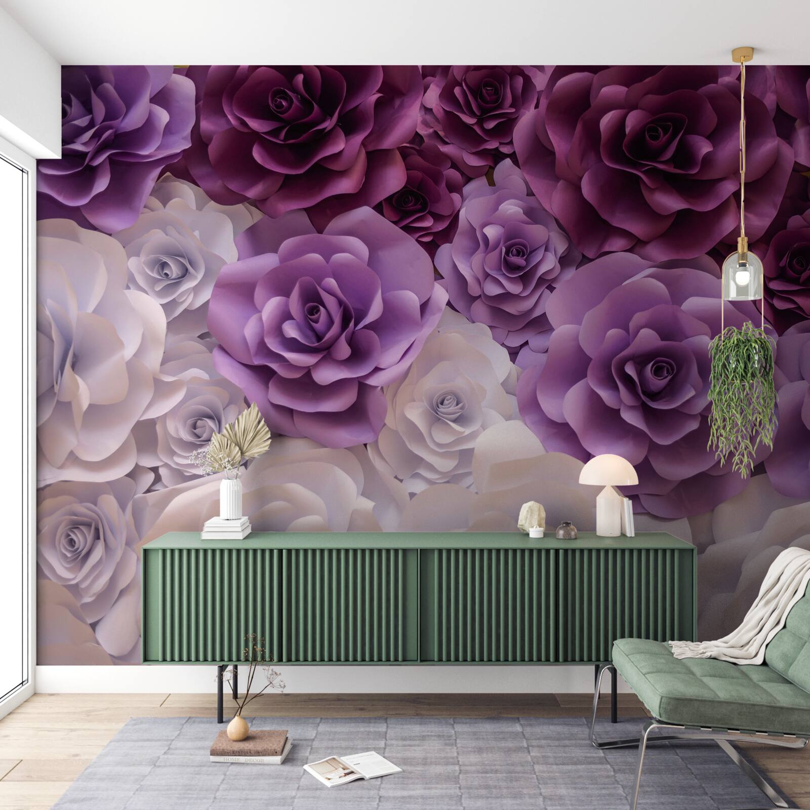 Fototapeta kompozícia vyrobená z hodvábnych kvetov