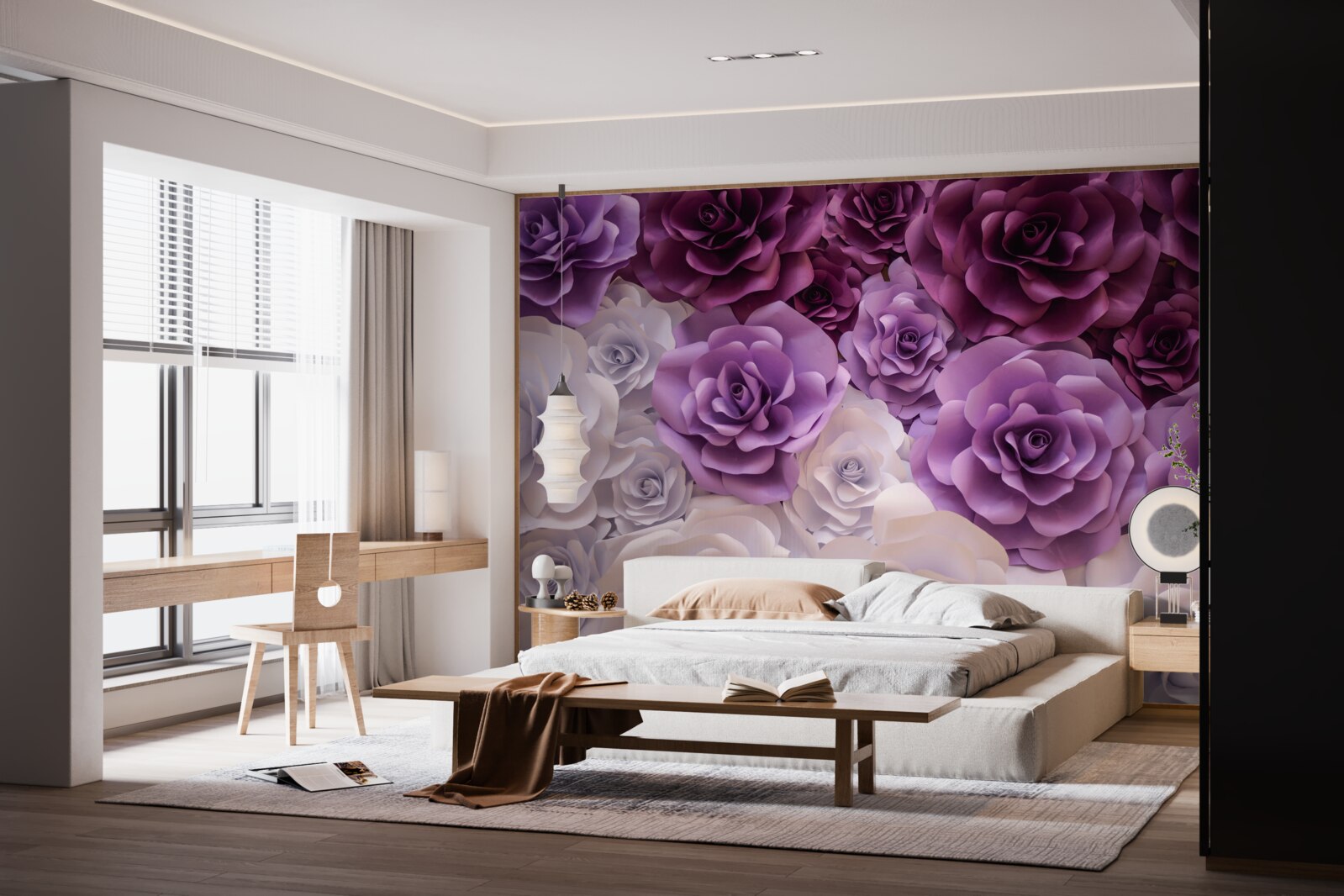 Fototapeta kompozícia vyrobená z hodvábnych kvetov