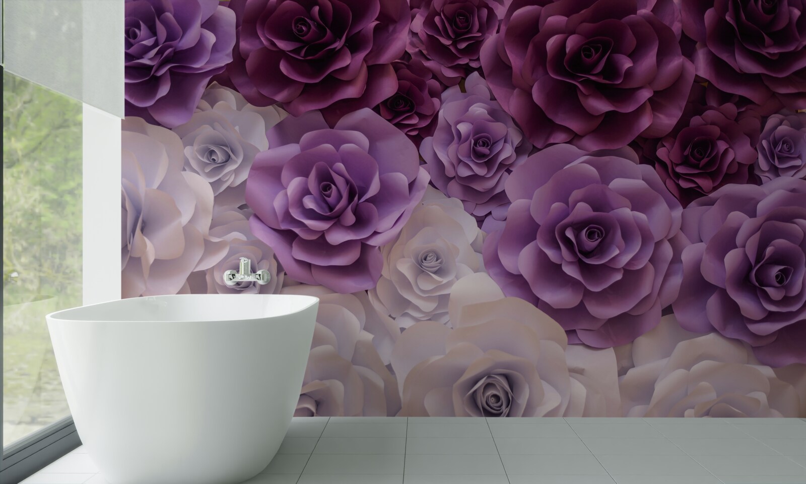 Fototapeta kompozícia vyrobená z hodvábnych kvetov