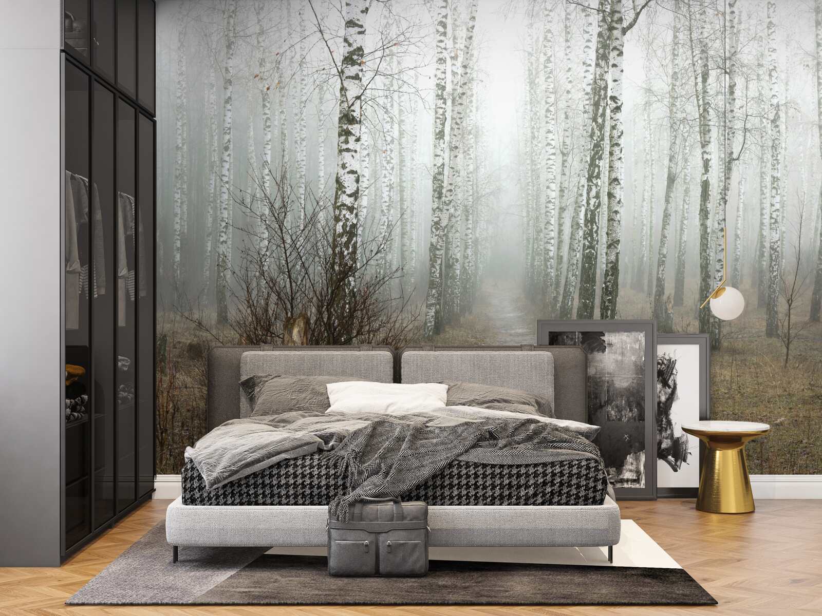 Fototapeta Cesta hmlistým lesom plným briez