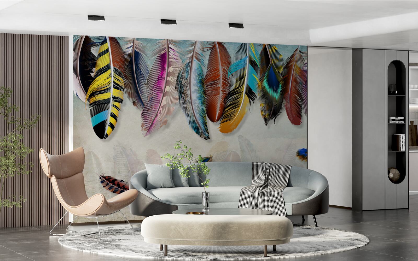 Fototapeta štýlové, dizajnérske svetlé perie