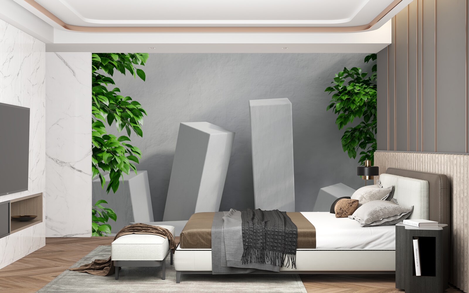 Fototapeta biele obdĺžnikové tvary