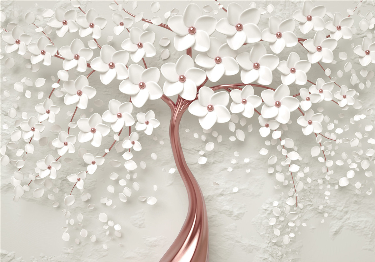 Fototapeta bielo kvitnúci strom, bohato kvitnúci