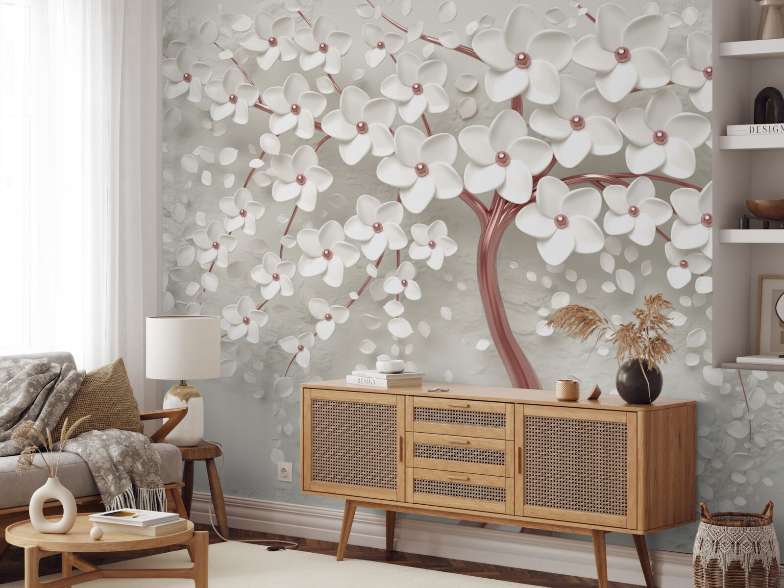 Fototapeta bielo kvitnúci strom, bohato kvitnúci