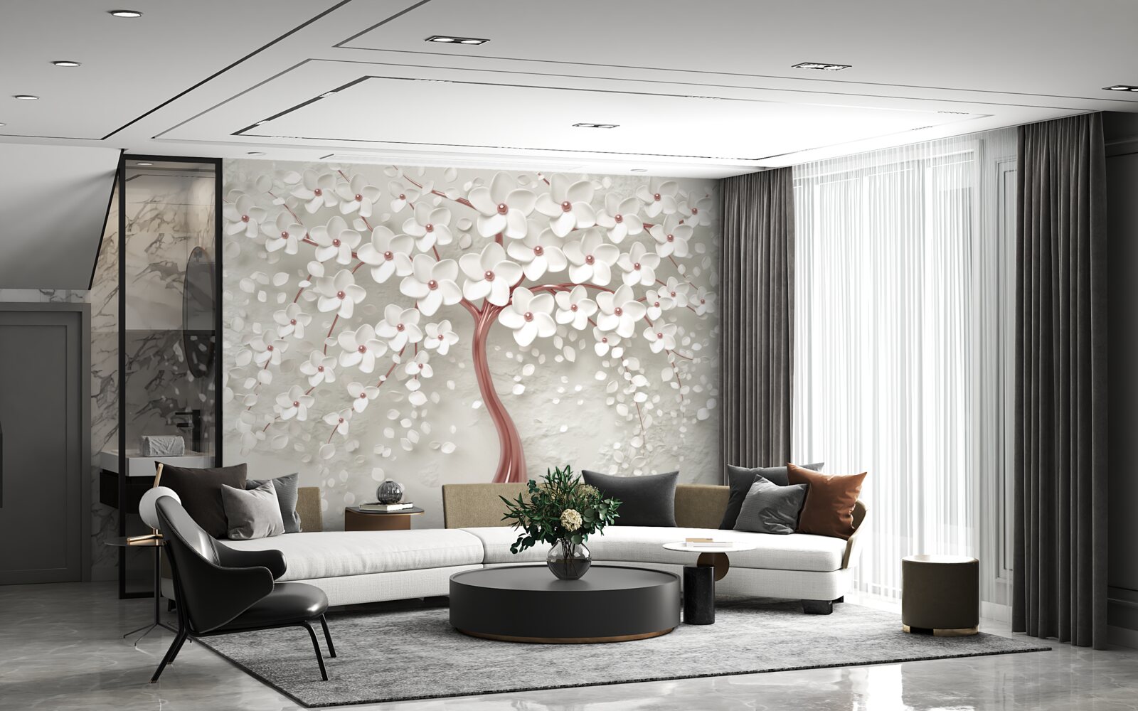 Fototapeta bielo kvitnúci strom, bohato kvitnúci