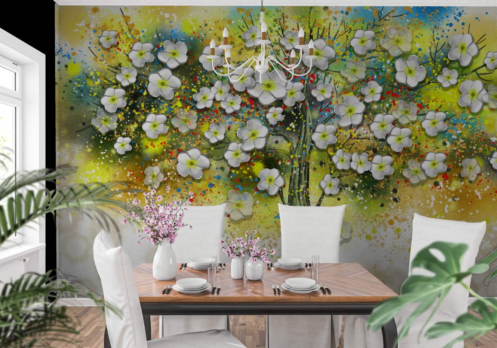 Fototapeta kvitnúci, sviežo zelený strom