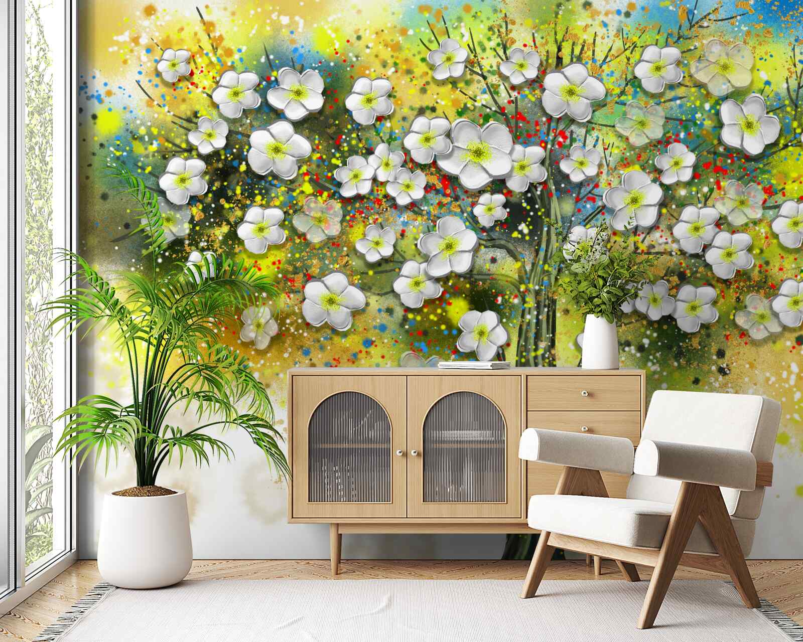 Fototapeta kvitnúci, sviežo zelený strom