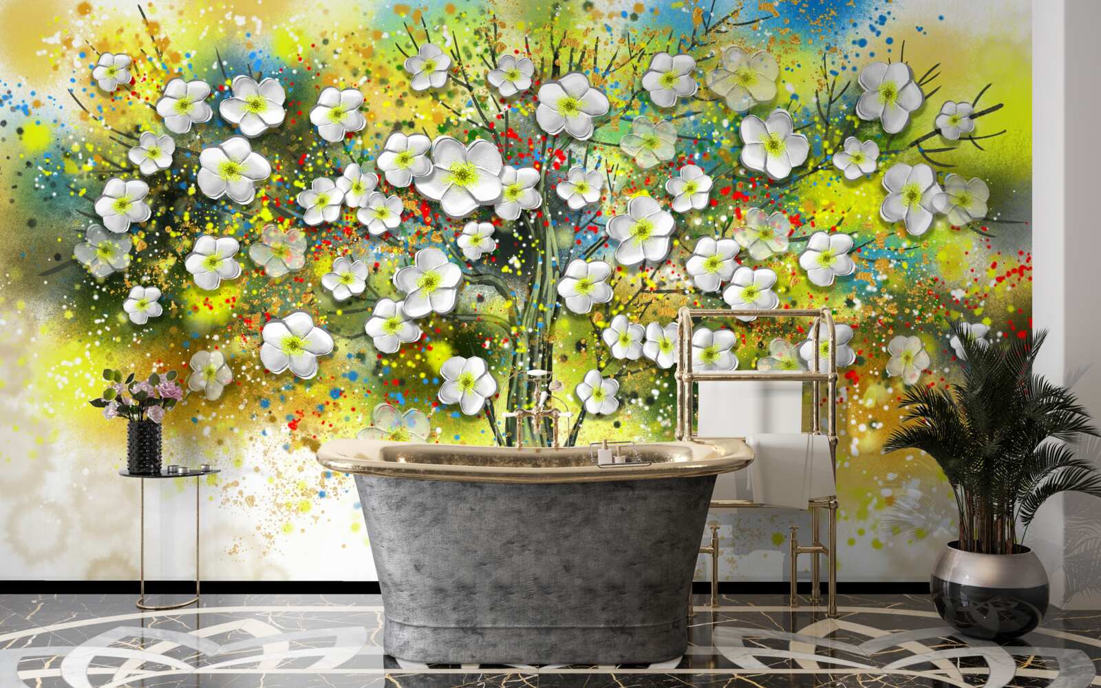 Fototapeta kvitnúci, sviežo zelený strom