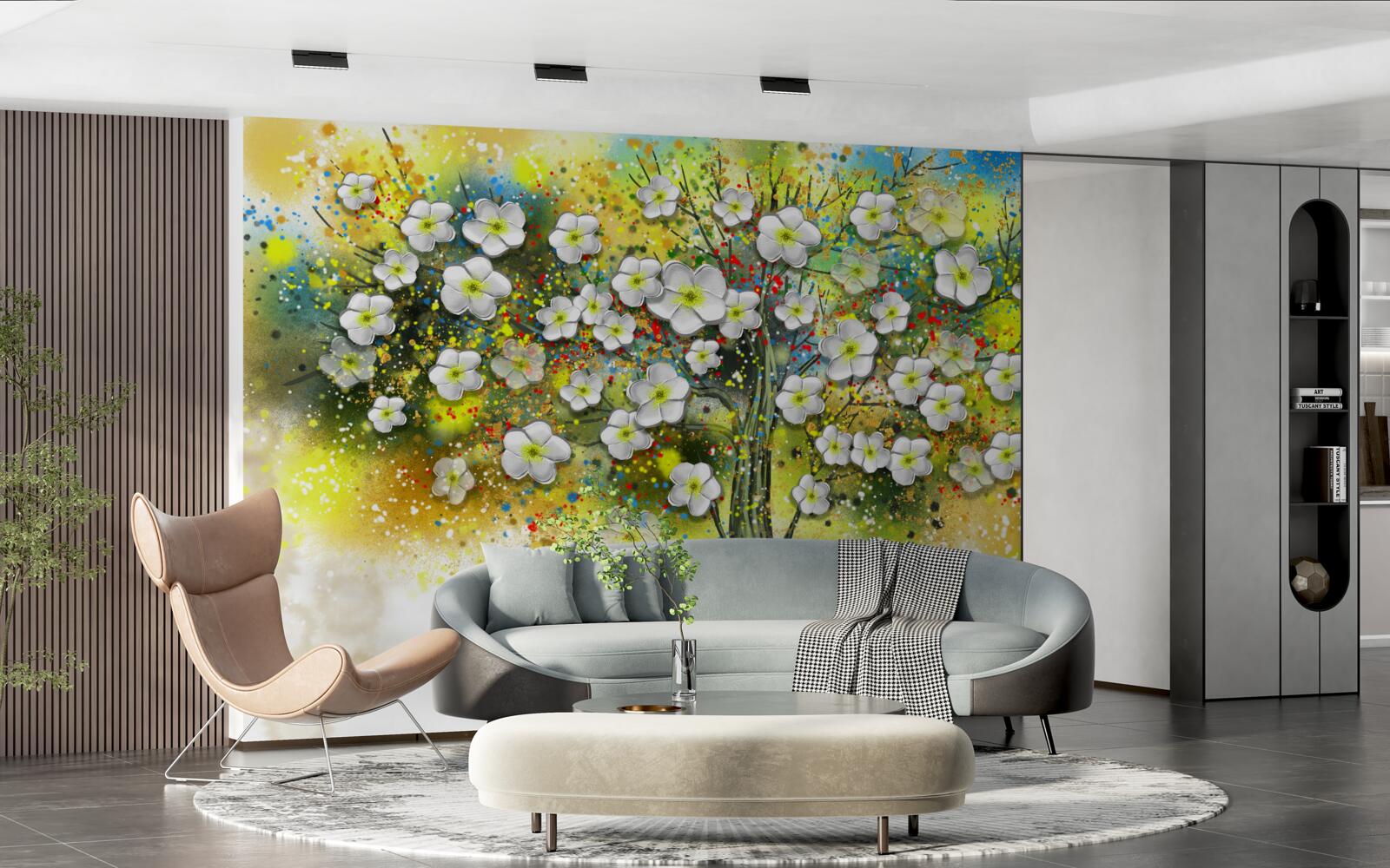 Fototapeta kvitnúci, sviežo zelený strom